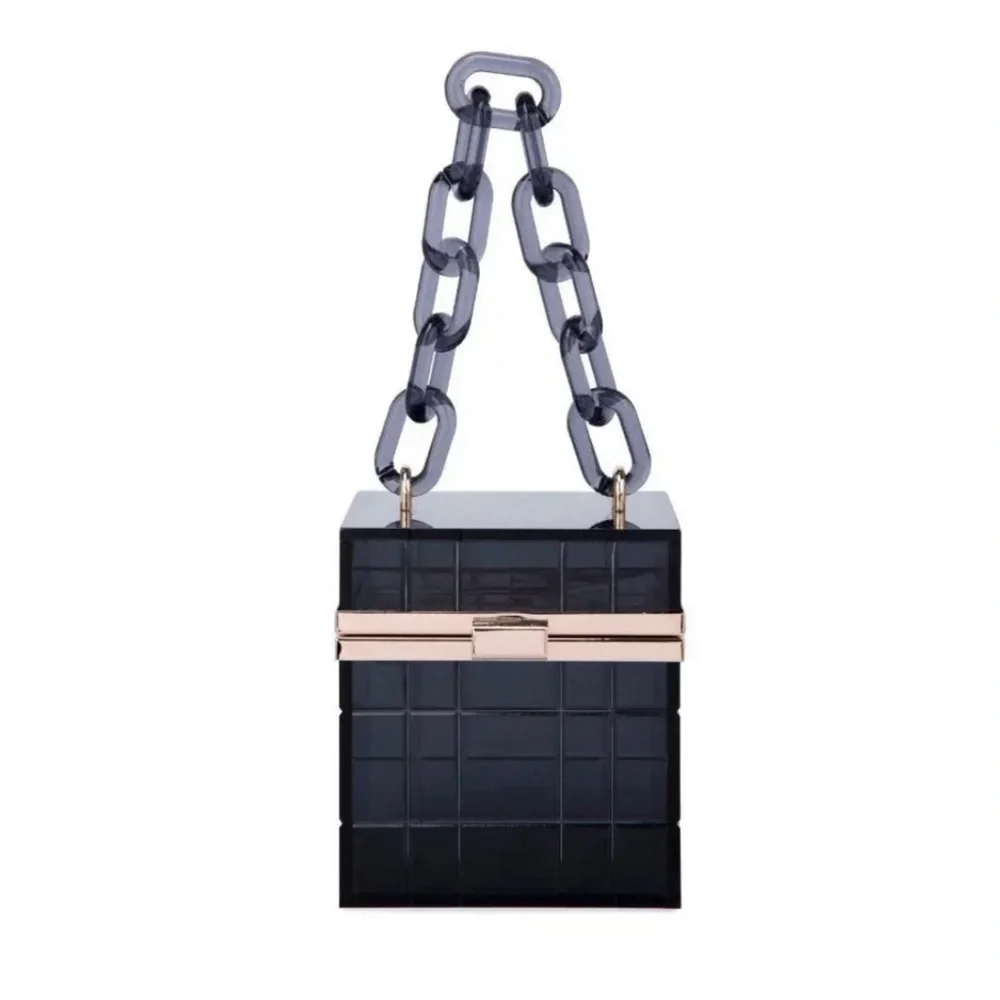 Elegant Black Chain Handle Women's Bag